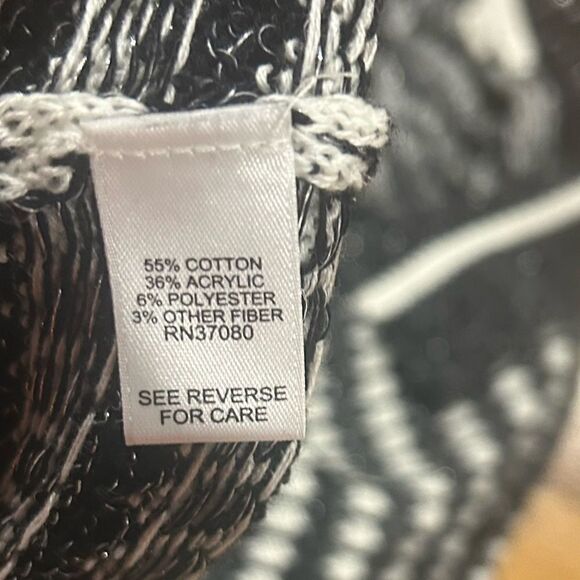 Cato Black and White Polo Collar Sweater with Silver Thread detail - Picture 7 of 9